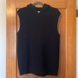Black hooded sweater vest!